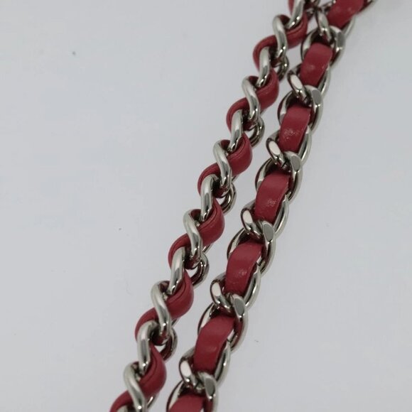 CHANEL Wicker Vanity Chain Shoulder Bag Rattan 2way Pink Silver CC Auth - Picture 12 of 16